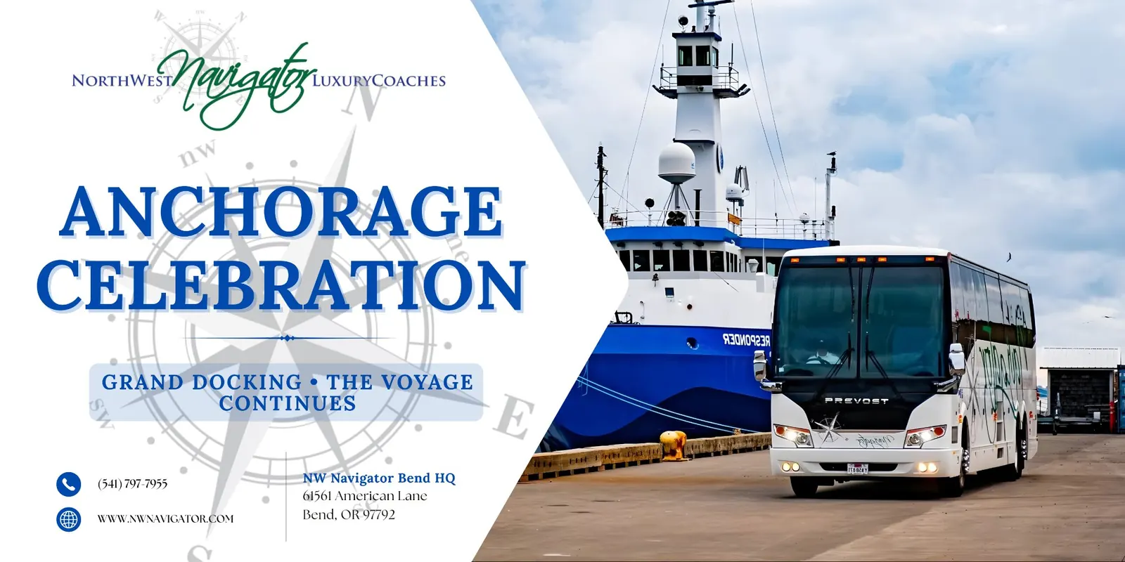Landscape banner for the Anchorage Celebration, dockside scene