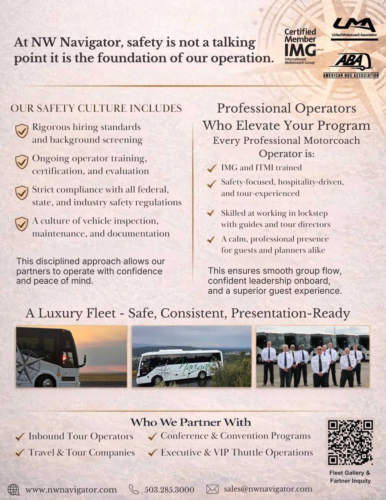 Flyer about safety culture and professional operators