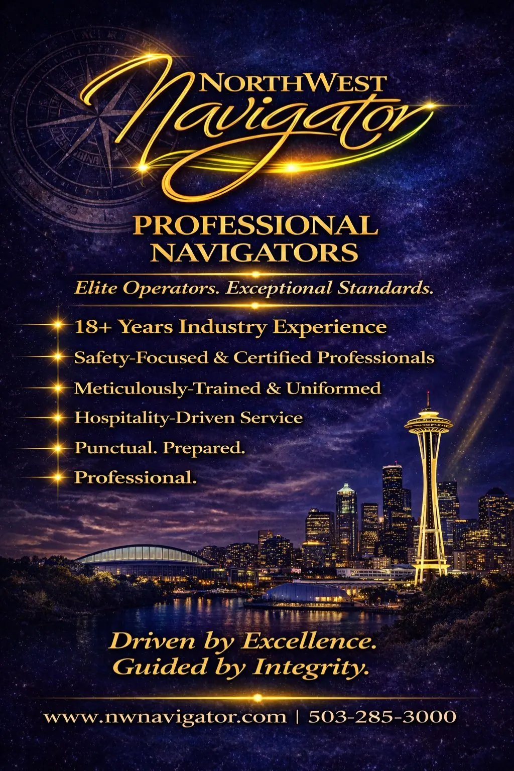 Portrait banner headed Professional Navigators
