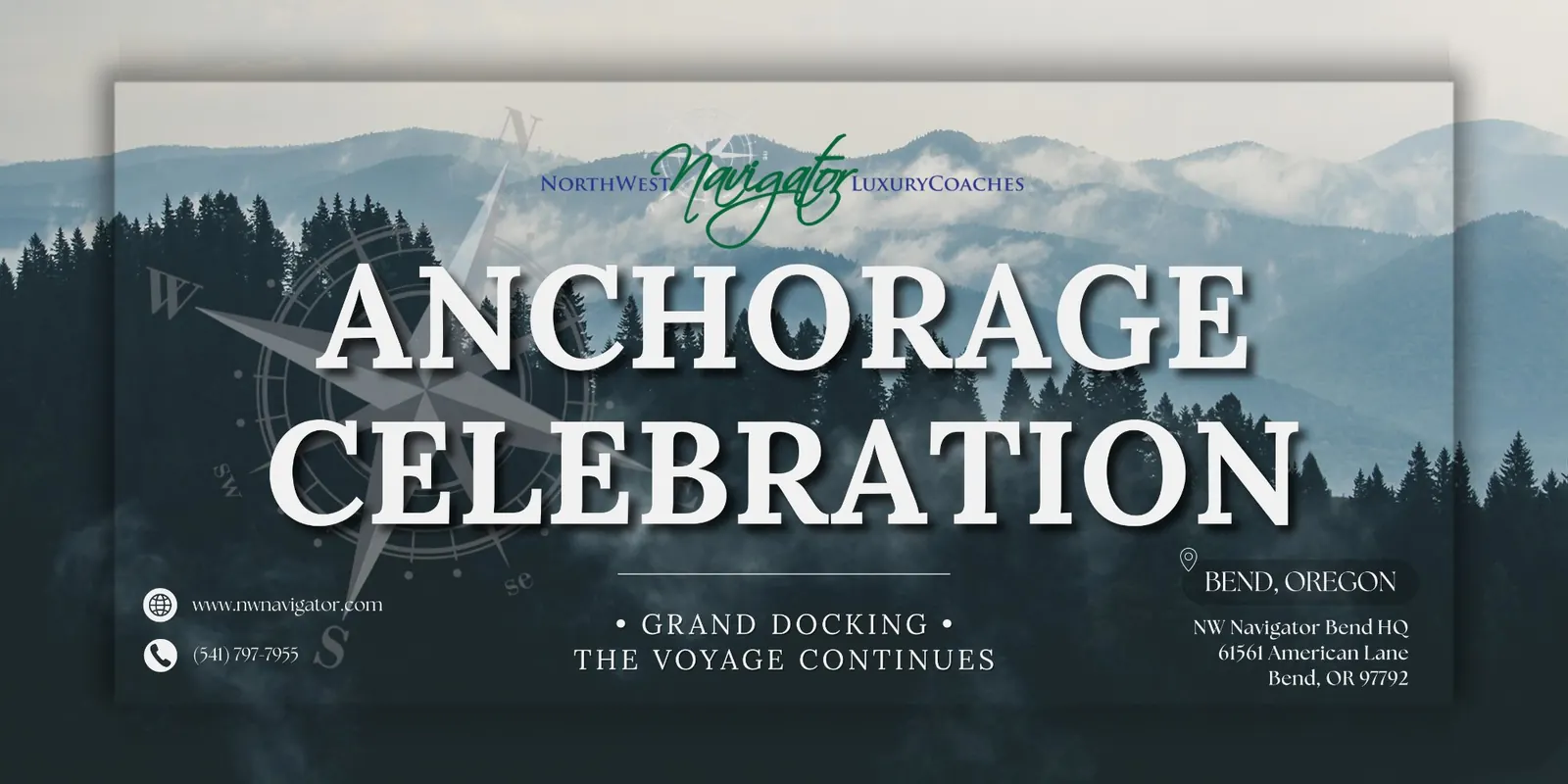 Landscape banner for the Anchorage Celebration, mountain scene